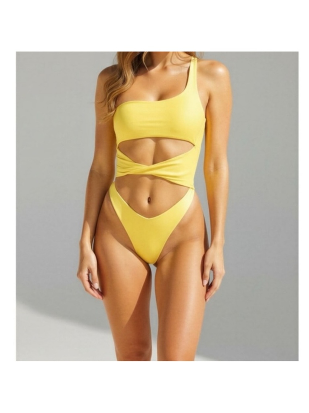 Riot Swim Bright Yellow Twist Cutout One-Piece